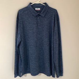 Grand Slam Performance Golf Mens XXL Blue Long Sleeve Polo Shirt